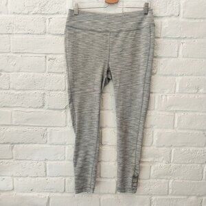 Chicos Zenergy Leggings Womens 1 Medium 8 Heathered Gray Back Pocket Stretch